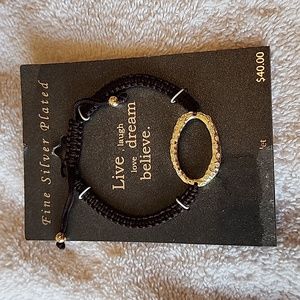 Silver plated cord bracelet